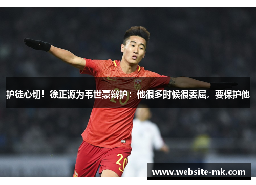 护徒心切！徐正源为韦世豪辩护：他很多时候很委屈，要保护他